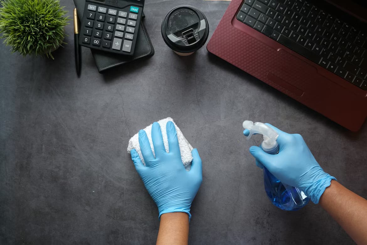 Commercial office interior after professional cleaning