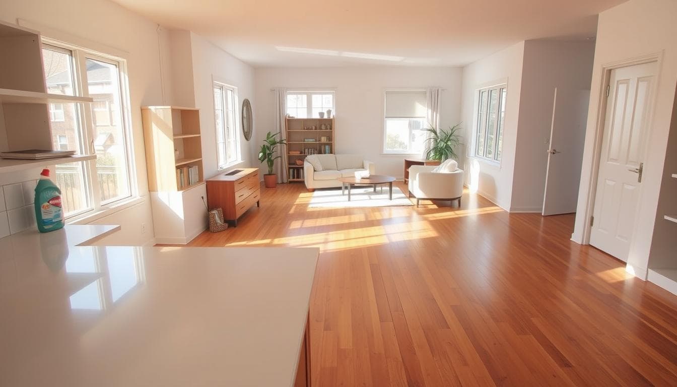 Move-out cleaning service in an empty home